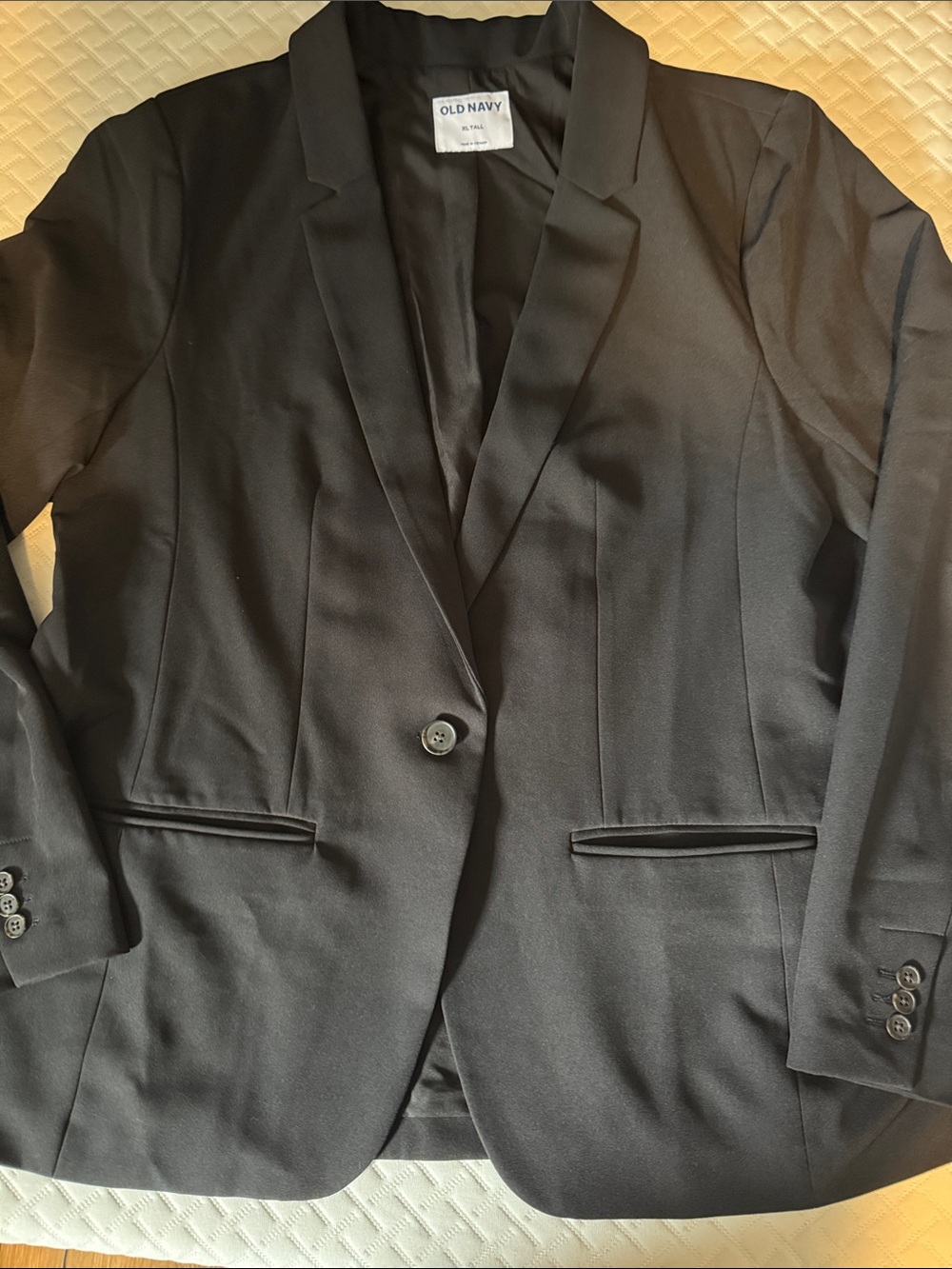 Old Navy Black Women's Single-Button Tailored Blazer